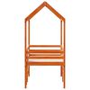 vidaXL Hochbett mit Dach Wachsbraun 90x190 cm Massivholz Kiefer