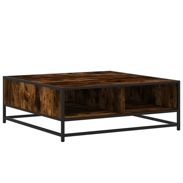 vidaXL Couchtisch Räuchereiche 80x80x30 cm Holzwerkstoff und Metall