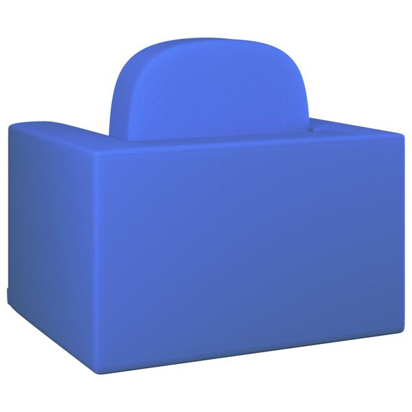 vidaXL 2-in-1 Kindersofa Blau Kunstleder