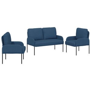 vidaXL Sofagarnituren mit Kissen 3 pcs Blau 115 x 56 x 80 cm Sperrholz
