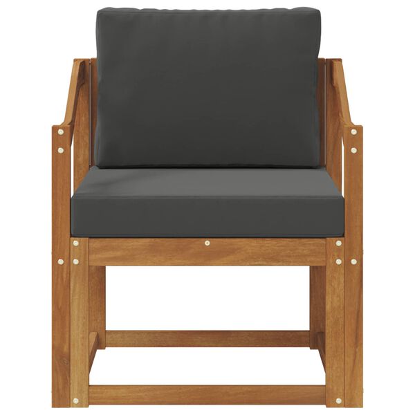 vidaXL Outdoor-Sofa Massives Akazienholz und Polyester Natur