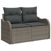 vidaXL Garten-Sofa-Set mit Speicher 6 pcs Grau Poly Rattan