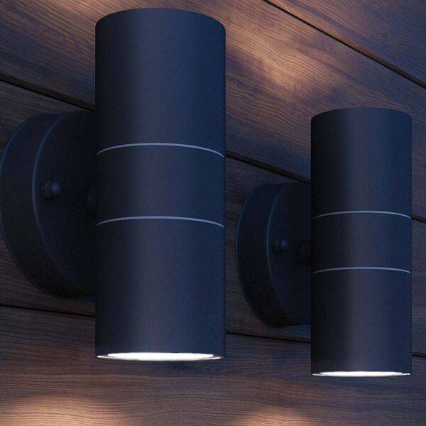 vidaXL LED Außenwandleuchten 2 Stk. Edelstahl Auf-/Abwärts