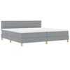 vidaXL Boxspringbett mit Matratze Hellgrau 200 x 200 cm Stoff