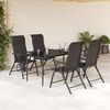 vidaXL Gartenstühle 4 Stk. Klappbar Schwarz Kaffeebraun Poly Rattan