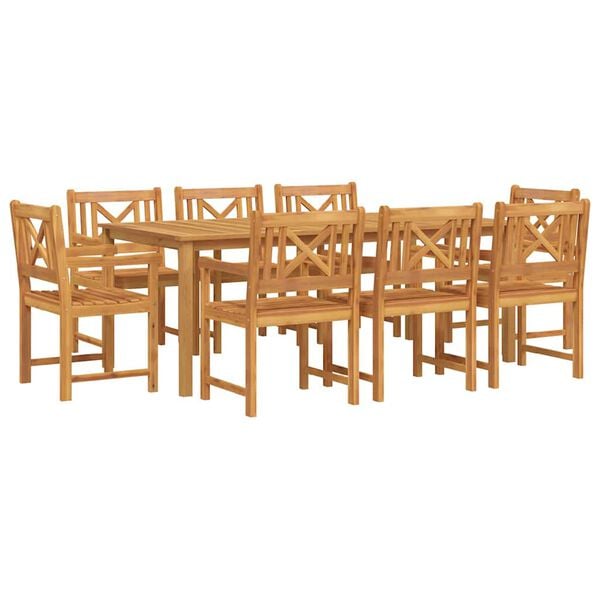 vidaXL Garten Essgruppe 9 pcs Braun Massivholz Akazie