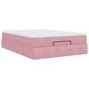 vidaXL Ottoman-Bett mit Matratze Rosa 140x200 cm Samt