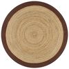 vidaXL Teppich Handgefertigt Jute mit Braunem Rand 90 cm