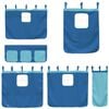 vidaXL Etagenbett mit Rutsche und Gardinen Blau 90x190 cm