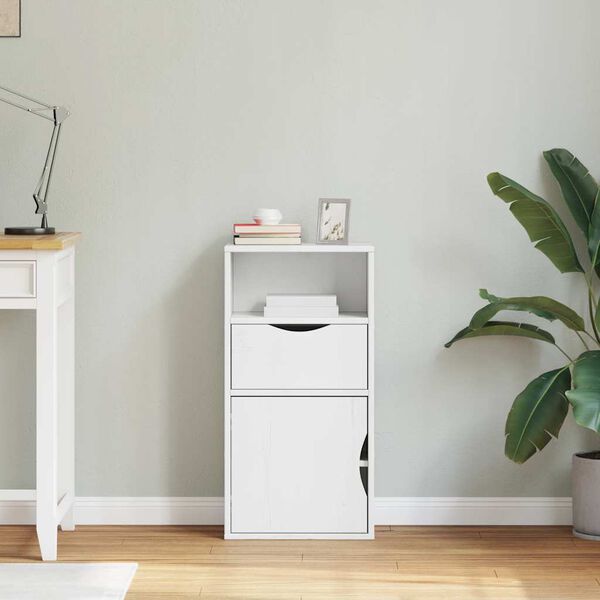 vidaXL Beistellschrank mit Schublade ODDA Weiß Massivholz Kiefer