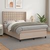 vidaXL Boxspringbett Matratze Cappuccino-Braun 140x200cm Kunstleder