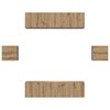 vidaXL TV-Schrankset Wandmontiert 6 pcs Artisan-Eiche Holzwerkstoff