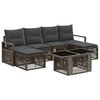 vidaXL Gartensofa-set 7 stk. Grau und Dunkelgrau Poly-Rattan