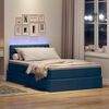 vidaXL Bett mit Stauraum und LED Blau 120 x 200 cm Polyester