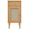 vidaXL Nachttisch SENJA Rattan-Look Braun 40x35x80cm Massivholz Kiefer