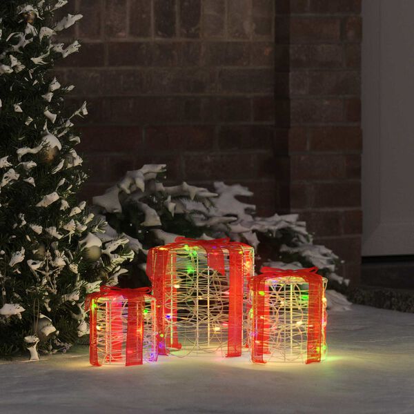 vidaXL Geschenkbox Dekoration 3 pcs Bunt 20 x 20 x 21 cm Acryl