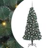 vidaXL K&uuml;nstlicher vorbeleuchteter Weihnachtsbaum mit Kugelset Gr&uuml;n