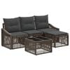 vidaXL Gartensofa-set Verstellbar 5 pcs Grau Poly-Rattan
