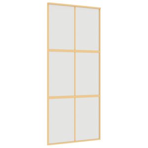 vidaXL Schiebet&uuml;r Golden 90x205 cm Matt ESG-Glas und Aluminium