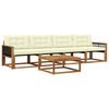 vidaXL Outdoor-Sofagarnitur 5 Stk. Natur und Creme
