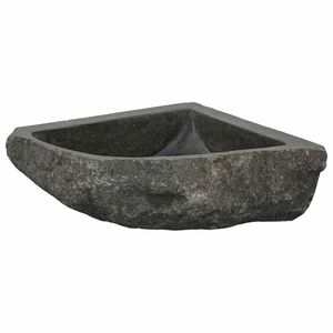 vidaXL Waschbecken Grau (30-37) x (30-37) x 12 cm Flussstein