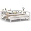 vidaXL Massivholzbett mit Regal ohne Matratze Wei&szlig; 200x200 cm Kiefer