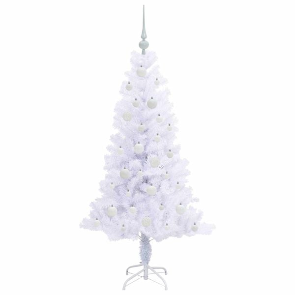 vidaXL K&uuml;nstlicher Weihnachtsbaum Wei&szlig; 150 cm PVC und Stahl