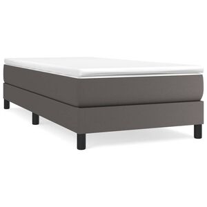 vidaXL Boxspringbettgestell Grau 90x190 cm Kunstleder