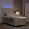 vidaXL LED Boxspringbett Hellgrau und Wei&szlig; 100 x 200 cm Cordstoff