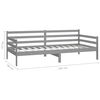 vidaXL Tagesbett mit Matratze 90x200 cm Grau Kiefer Massivholz