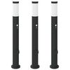 vidaXL Pollerleuchten mit Sensor&Steckdose 3er 80 cm Edelstahl IP44