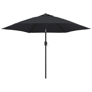 vidaXL Sonnenschirm mit LED-Leuchten und Stahlmast 300 cm Schwarz