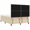 vidaXL Boxspringbett mit Matratze mit LED Creme 140 x 190 cm Stoff
