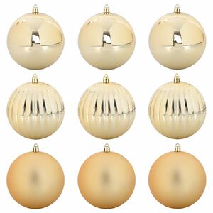 vidaXL Weihnachtsbaumkugel Set XL 9 stk. Gold &Oslash; 15 cm Kunststoff