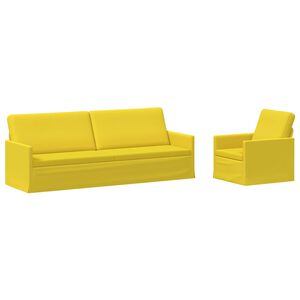 vidaXL Sofa-Set 2 pcs Helles Gelb Stoff