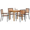 vidaXL Garten Essgruppe 5 pcs Schwarz Massivholz Akazie