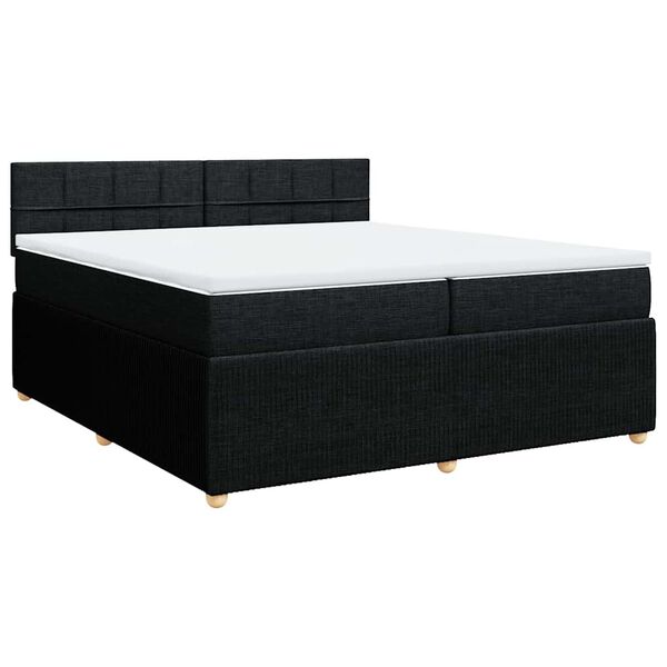 vidaXL Boxspringbett mit Matratze Schwarz 200x200 cm Stoff