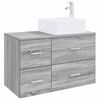 vidaXL Badezimmerm&ouml;bel-Set 2 pcs Grau Sonoma Holzwerkstoff