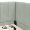 vidaXL Eckbettgestell mit Kopfteil Hellgrau 80 cm x 200 cm Samt