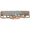 vidaXL Outdoor-Sofagarnitur mit Kissen 6 pcs Nat&uuml;rlich und Hellgrau