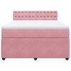 vidaXL Boxspringbett mit Matratze Rosa 140x200 cm Samt