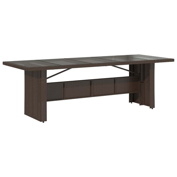 vidaXL 9-tlg. Garten-Bistro-Set mit Kissen Braun Poly Rattan