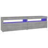 vidaXL TV-Schrank mit LED-Leuchten 2 Stück Grau Sonoma 75x35x40 cm