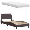 vidaXL Bett mit Matratze Dunkelbraun 90x190 cm Stoff