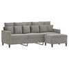 vidaXL 3-Sitzer-Sofa mit Hocker Hellgrau 180 cm Samt