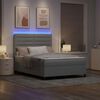 vidaXL Boxspringbett mit Matratze mit LED Hellgrau 140 x 200 cm Stoff