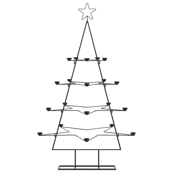 vidaXL Metall-Weihnachtsbaum für Dekorationen Schwarz 140 cm