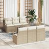 vidaXL Sofa Set mit Kissen 7 pcs Beige und Creme Poly Rattan