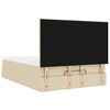 vidaXL Ottoman-Bett mit Matratze & LEDs Creme 140x200 cm Stoff