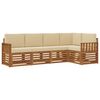 vidaXL Sofagarnituren 5 pcs Natur und Beige Massivholz Akazie